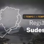 PREVISÃO DO TEMPO:  Ventos costeiros e chuva intensa marcam a terça-feira (28) no Sudeste