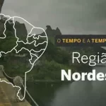 PREVISÃO DO TEMPO: alerta de ventos costeiros e chuvas em partes do Nordeste neste sábado (4)