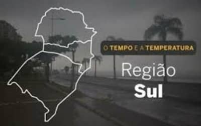 PREVISÃO DO TEMPO: Muitas nuvens com pancadas de chuva na Região Sul nesta segunda-feira (17)