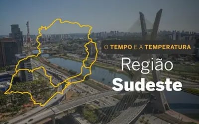 O TEMPO E A TEMPERATURA: Sudeste terá sábado de muitas nuvens, chuva e trovoadas em parte da região